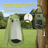 Portable Camping Bathroom Shower Tent Kit, Outdoor Pop Up Privacy Changing Tent with 5 Gallon Shower Bag-(Nozzle Upgraded) (Green)