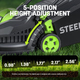 STEELITE 13 inch Cordless Lawn Mower and Leaf Blower Combo, 21V Brushless Electric Yard Tool Kit with 4.0Ah & 2.0Ah Batteries & Charger, Mulching/Bagging Push Mower & Cordless Blower for Small Yard