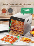 FOHERE Food Dehydrator for Jerky 1000W, 10 Trays With Large 9.04ft² Drying Space,176°F Temperature Control, Digital Adjustable Timer, Light, Dryer Machine for Dog Treats,Herbs, Meat, Fruit, and Yogurt