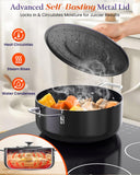 Nuwave Essential Series 5PC Ceramic Cookware Set PFAS-Free, G11 Duralon Blue Coating, Pots and Pans Set Non Stick