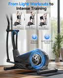 Niceday Elliptical Exercise Machine, Elliptical Machine for Home, Magnetic Elliptical Trainer with 15.5IN Stride, 16 Resistance Levels, 400LBS Loading Capacity Brown