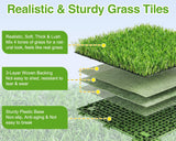 Mapleyard 108 PCS Interlocking Artificial Grass Tiles Turf Squares Outdoor
