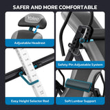 YOLEO Inversion Table for Back Pain 2026 Foldable Inversion Table w/Removable Lumbar Pad, Reversible Ankle Holders, Easy Assembly (Silver)