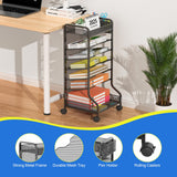 samstar Rolling File Cart,Under Desk Organizer, File Organizer beside Desk, Binder Paper Letter Storage with Wheels