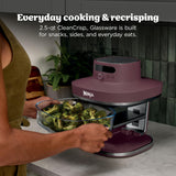 Ninja Crispi Pro 6-in-1 Glass Air Fryer | 450°F, Nontoxic, 6qt & 2.5qt Containers & Lids | Microwave, Freezer, Dishwasher Safe | Max Crisp, Air Fry, Bake, Roast, Recrisp, Dehydrate | Cherry, AS101RD1