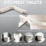 PXNTLA Toilet Safety Rails for Seniors - Toilet Safety Frame with Dual Pillars, Waterproof Nighttime Reflective Base, 3-Speed Height Adjustment (White, Double Pillar)