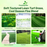 Outsidepride Midnight Kentucky Bluegrass Seed - 50 Lbs. Cold & Drought Tolerant, Sun-Loving Lawn Grass Seed, w/High Traffic Tolerance & Deep Root System, OptiGrowth Coated for Better Establishment