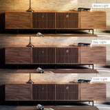 NessCarsti 94.48 Inch Mid Century Modern TV Stand for Living Room, Walnut