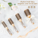 SIMPOR Large Round Brush for Blow Out, Nano Thermal Ceramic and Ionic Tech Round Barrel Hair Brush with Boar Bristles, Roller for Blow Drying (Gold, 4 inch, Barrel 2.7 Inch, 65mm)