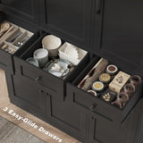 HITHOS 71" Tall Kitchen Pantry Storage Cabinet w/Drawers & Shelves, Black
