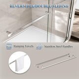 ENSO SENKA 56-60" W x 72" H Semi-Frameless Bypass Sliding Shower Door, Easy-to-Clean Treated Clear Tempered SGCC Glass, Polished Chrome