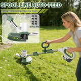 Cordless Weed String-Trimmers/Lawn Mower, 21V 3-in-1 with 8 Replace Auto Line Feed, Electric Grass Trimmer for Garden, Lawn, 120 Mins of Non-Stop