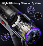 Cordless Vacuum Cleaner,650W 55KPA 80Mins Vacuum Cleaners for Home with Self-Standing,Smart Display,V-Shaped Anti-Tangle Brush,Wall Mount Charging,Cordless Stick Vacuum for Home,Floors,Carpet,Pet Hair