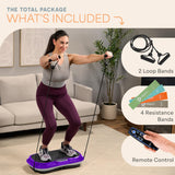 Lifepro Waver Vibration Plate Exercise Machine – High-Intensity Vibration Plate for Lymphatic Drainage – Full-Body Workout Vibrating Platform with Loop Bands – Fitness Equipment for Strength & Toning