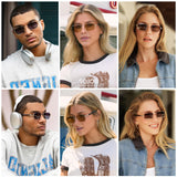 SOJOS Retro Rectangle Polarized 90s Sunglasses Women Men SJ1270 Gold/Yellow