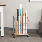 Safco Tubular Steel Wire Roll File Cart, Document and Blueprint Holder, 20 Compartment, Rolling Organizer Cart for Architectural Drawings