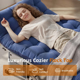 Camping Cot for Adults 2 Pack, Heavy Duty Folding Sleeping Cots with Carry Bag, Portable Camp Bed with Double Layer 1200D Oxford Fabric & Mattress, Travel Cot for Camping, Beach, Patio, Home Office