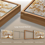 SERIMINO Framed Tree of Life Wall Art, Golden Tree Canvas Prints 32x71Inch
