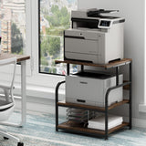 Fannova Large Printer Stand Table with Height Adjustable Storage Shelf