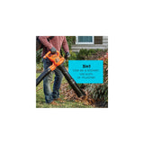 BLACK+DECKER Electric Leaf Blower, Leaf Vacuum and Mulcher 3 in 1, 250 mph Airflow, 400 cfm Delivery Power