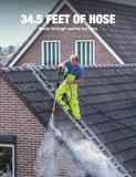 AMERISUN Gas Pressure Washer 3800 PSI and 2.5 GPM, 212CC, with Onboard Soap Tank, 10" Wheel, 5 Nozzle Set, for Cars/Fences/Homes/Patios/Furniture