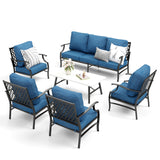 MIXPATIO 6-Piece Patio Conversation Set, Coffee Table, E-Coated Frame
