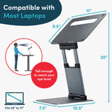 Ergonomic Adjustable Laptop Stand for Desk - Height Up to 20" Portable Computer Laptop Riser Holder