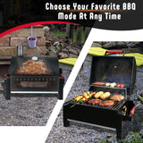 Feasto Portable Charcoal BBQ Grills with Cast Iron Grates, Tabletop Charcoal Grills with 354 Sq. In Cooking Area, for Outdoor Camping and Picnic, Black, L26.8’’x W20’’x H21.3’’