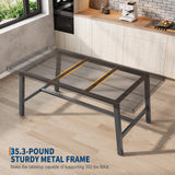 GarveeHome Industrial Dining Table for 6-8 People, 70.87" Long Large Kitchen Table with Sturdy Metal Frame