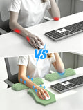 2-in-1 L-Shaped Desk Elbow Pads & & Mouse Pad Set with Wrist Rest, Green