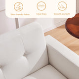 HUIMO 3 Piece Living Room Set, Sofa Set with Solid Wood Frame(White)