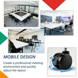 Flip Top Folding Conference Table, Thicken Grey Tabletop, Wooden Meeting Room Office Desk (8, Black+White, 70.8")