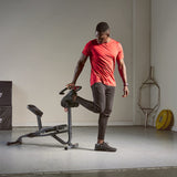 Sunny Health & Fitness Full Body Stretch Machine, Versatile Padded Trainer Back Stretcher, Stretching Equipment with Pivoting Seat, Self-Leveling Pedals, and Multi-Use Handlebar - SF-BH621002