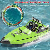 ARRIS Fast RC Jet Boat with Auto Flip & 2 Batteries, High-Speed RC Drift Boat, Weedless Shallow-Water Design, 2.4Ghz Waterproof Remote Control Boat for Adults, Hobby Grade Gifts