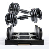CAP 12.5 lb Pair ADJUSTABELL Adjustable Dumbbell with Contoured Full Rotation Handle, Honeycomb Design, Chrome