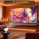 LJYT 1080P FHD Protable Mini Projector, 250 ANSI Lumens, Support 4K, Auto Keystone, 210° Rotation, Bluetooth 5.4, WiFi 6, Android 11, Compatible with iOS/Android/PS5/Windows/USB/HDMI/TV Stick/Box