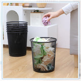 Hushee 12 Pcs Metal Mesh Trash Can Wire Waste Paper Basket Trash Bin Garbage Can for Dorm Room, Office Under Desk, School, Kitchen, Bedroom, Den, Toilet(Black,12 Pcs)