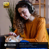 Over Ear Headphones, Wireless Headphones w/ 72H Playtime, Hi-Res, 3.5mm/6.35mm Wired Audio Jack - Red OneOdio