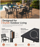 7 Piece Outdoor Dining Set All Weather Patio Dining Set with HDPE Wood-Like Tabletop