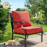 MIXPATIO 5-Piece Wrought Iron Patio Conversation Set, Red