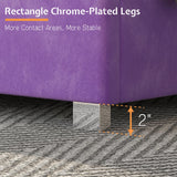 Jocisland King Size Upholstered Bed Frame with 58" Tall Headboard, Purple