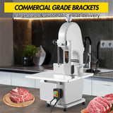 1500W Commercial Bone Saw Machine, 15x19.3" Stainless Steel Meat Band Saw with Adjustable 0.16–7.09" Cutting Thickness, Electric Frozen Meat Cutter for Rib Pork Beef Venison Fish, Restaurant