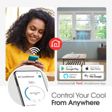 Window Conditioner, Wi-Fi Enabled w/Remote, 350 Sq.Ft, 4-Way Air Deflection, 3 Cooling and Fan Speeds, 115V, 8,000 BTU, White LG
