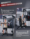 MAJOR FITNESS Drone3 Smith Machine, 2500lbs All-in-One Home Gym Power Rack with Dual Pulley System for Cable Crossover, Pull-Up Bars (D3SMS-BK (with Bench Elite BLK & 230LB BLK BP & Bar))