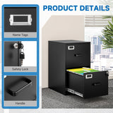 BYNSOE 2 Drawer File Cabinet with Lock Vertical Filing Storage Cabinet Office Home Steel Vertical File Cabinets for Letter Size File Cabinet Locked,Assembly Required