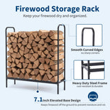 DUMOS 4FT Heavy Duty Firewood Storage Rack, Firewood Storage Log Rack with Cover and Zipper, Indoor Outdoor Wood Racks for Fire Wood Holder