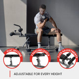 Finer Form Semi-Commercial Decline Sit Up and Flat Weight Bench. Adjustable Fitness Equipment and Exercise Bench for Abs, Crunches, and Strength Training