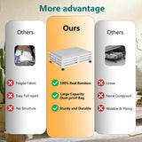 Wisuce Bamboo Under Bed Storage Containers- Underbed Organizer with Wheels with Dust Bag,Sturdy Wood Rolling Under the Bed Shoe Storage Organizer Drawers (White, 2 Pack (23.62"×16.54"))
