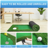 Ponsonbay Golf Putting Green Indoor 3.3x10 Ft Large Golf Putting Mat Professional Artificial Grass Turf Practice Mat with Sand Pit for Home, Office & Outdoor
