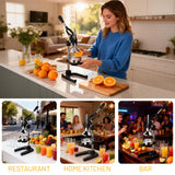 Xiwrdok Cast Iron Juicer Hand Press for Citrus Fruits,Pomegranates,Grapefruits,Heavy-Duty Cast Iron Juicer,Lemon Squeezer Manual,with Stainless Steel Cup,Easy to Use & Clean（Black）